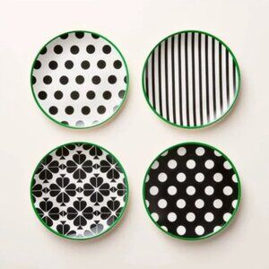 4pc Melamine Salad Plate Set Black/Cream/Green - kate spade new york x Target